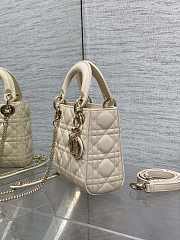Dior Mini Lady Bag Cream Gold 17cm - 2