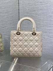 Dior Medium Lady Bag Cream Gold 24cm - 5
