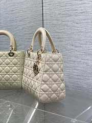 Dior Medium Lady Bag Cream Gold 24cm - 4