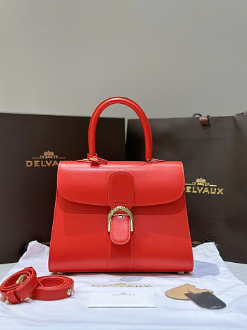 Delvaux Brillant Bag Red Leather 28cm