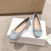 Dior Ballet Flat Blue Cannage Embroidered Denim - 1