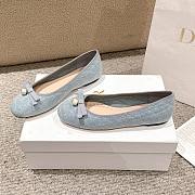 Dior Ballet Flat Blue Cannage Embroidered Denim - 3