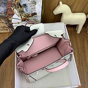 Hermes Birkin 25 Bag White Pink Silver Togo 25cm - 5