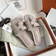 Hermes Oran Light Pink Epsom Slides - 2