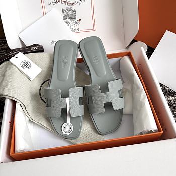 Hermes Oran Light Blue-Gray Epsom Slides