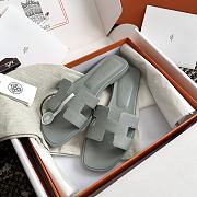 Hermes Oran Light Blue-Gray Epsom Slides - 5