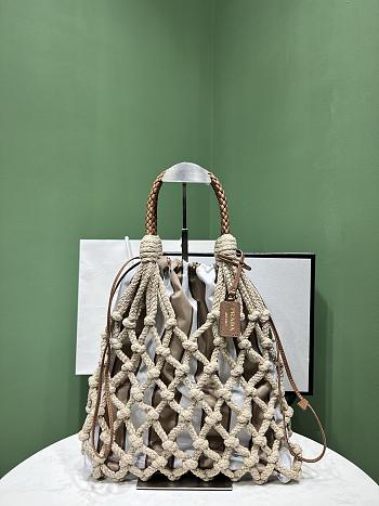 Prada Knotted Cord Frame Bag Nylon 30x26x5cm