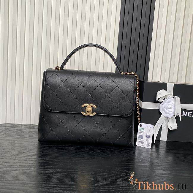 Chanel Coco Handle Black Lambskin Gold 33x26x9cm - 1