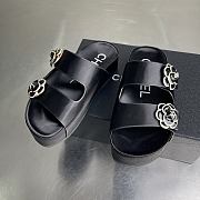 Chanel Camellia Black Sandals  - 2
