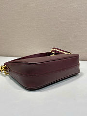 Prada Re-Edition 2005 Saffiano Bag Burgundy 22x18x6cm - 3