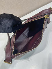 Prada Aimee Medium Leather Shoulder Bag Burgundy 31x18x10cm - 3