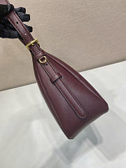 Prada Aimee Large Leather Shoulder Bag Burgundy 39x23x12cm - 6