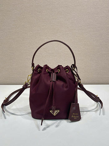 Prada Re-Nylon Pouch Burgundy 19.5x15.5x10cm