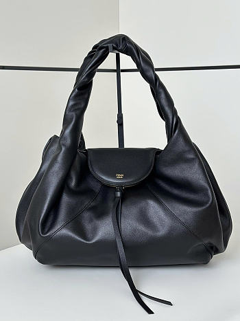 Fendi Spy Black Leather Bag 48x20x22cm