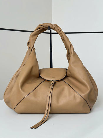 Fendi Spy Beige Leather Bag 48x20x22cm