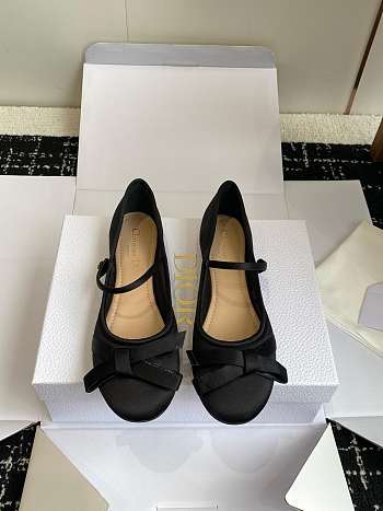 Dior Lovely-D Ballet Flat Black Satin
