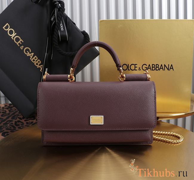 Dolce & Gabbana Miss Sicily Burgundy Leather Wallet 20x11x3cm - 1