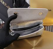Dolce & Gabbana Small Rhinestone Sicily Tote Bag Silver 18x11x6cm - 5