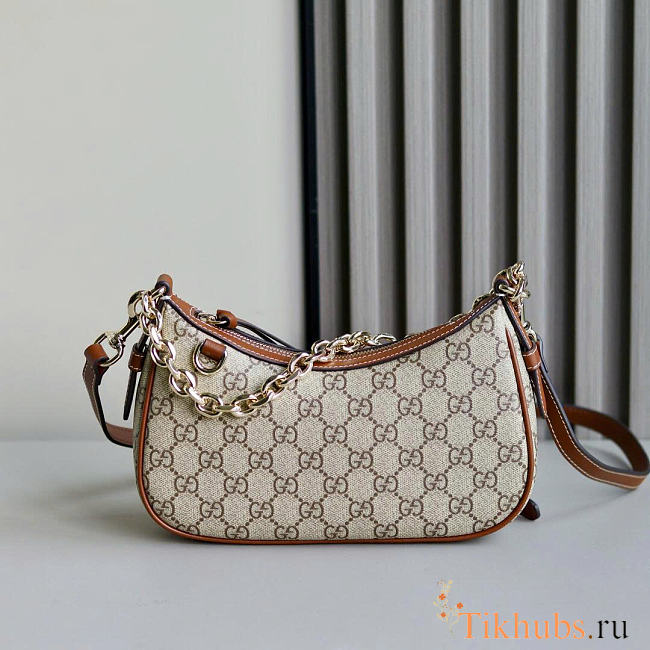 Gucci GG Emblem Small Shoulder Bag Brown 24x16.5x5.5cm - 1
