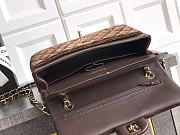 Chanel Flap Bag Velvet Gold Dark Brown 25cm - 6