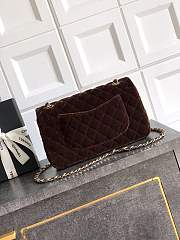 Chanel Flap Bag Velvet Gold Dark Brown 25cm - 2