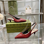 Gucci Signoria Slingback Pump Red Leather Heel 4.5cm - 5