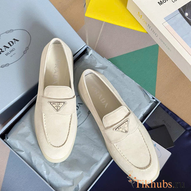 Prada Cream Suede Loafer - 1