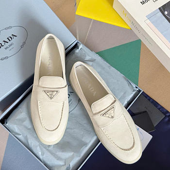 Prada Cream Suede Loafer
