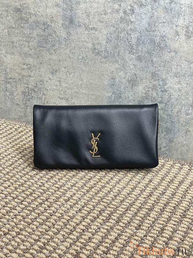 YSL Calypso Mini Bag Lambskin Black 22x11x3cm - 1