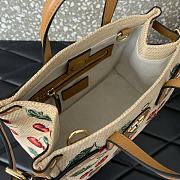 Valentino Garavani Small Shopping Bag Raffia Cherryfic 22x19x12cm - 4