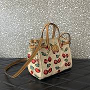 Valentino Garavani Small Shopping Bag Raffia Cherryfic 22x19x12cm - 3