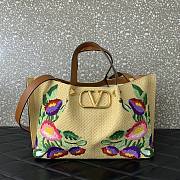Valentino Medium Shopping Bag Raffia Floral 35x25x17cm - 1