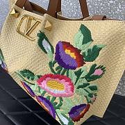Valentino Medium Shopping Bag Raffia Floral 35x25x17cm - 3