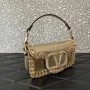 Valentino Locò Small Jeweled Gold Leather Shoulder Bag 19x10.5x5cm - 3