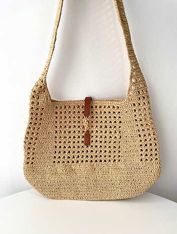 YSL Le 5 à 7 Supple Large Raffia Crochet 30x37x14cm