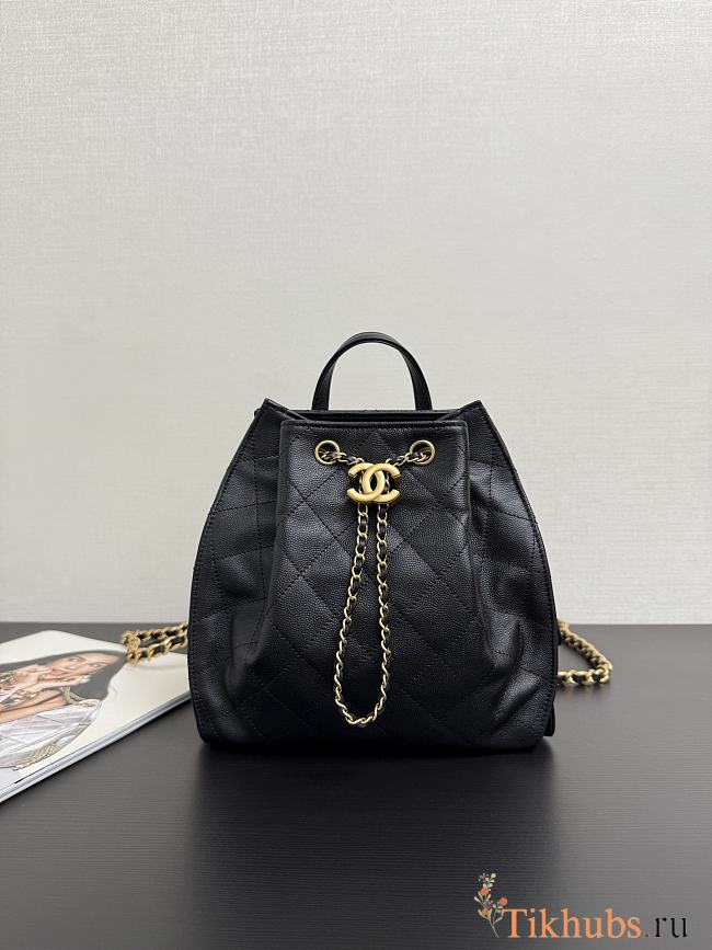 Chanel 25 Backpack Black Caviar Gold 23x23x14cm - 1