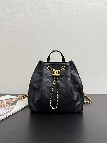 Chanel 25 Backpack Black Caviar Gold 23x23x14cm