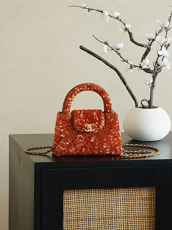 Chanel Kelly Mini Bag Sequins 19x13x7cm