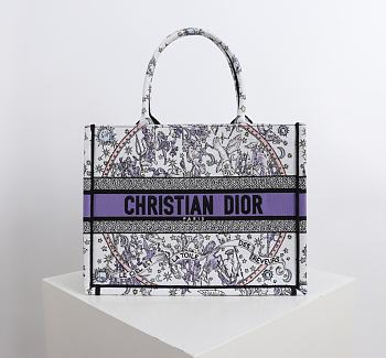 Dior Lucky Medium Book Tote White and Blue 36.5x28x14cm