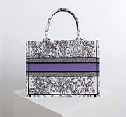 Dior Lucky Medium Book Tote White and Blue 36.5x28x14cm - 5
