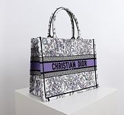 Dior Lucky Medium Book Tote White and Blue 36.5x28x14cm - 3