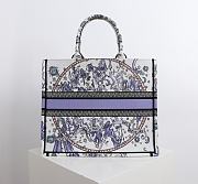 Dior Lucky Large Book Tote White and Blue 41.5x34.5x16cm - 2