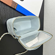 Chanel Handle Vanity Case Blue Bag 17x10x8cm - 5