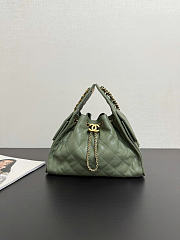 Chanel 25 Small Handbag Green Calfskin Gold 30x26x14cm - 1