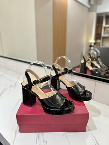 Valentino Garavani Leather Fawcette Heeled Sandals 100