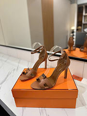 Hermes Premiere Brown Sandals 9cm - 4