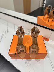 Hermes Premiere Brown Sandals 9cm - 3