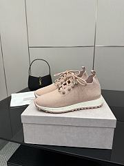 Jimmy Choo Veles Pink Sequin Knit Trainers - 3