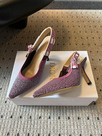 Dior Or J'Adior Slingback Pump Purple Metallic 10cm
