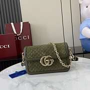 Gucci Go Small Shoulder Bag Green Suede 21.5x14x9cm - 1